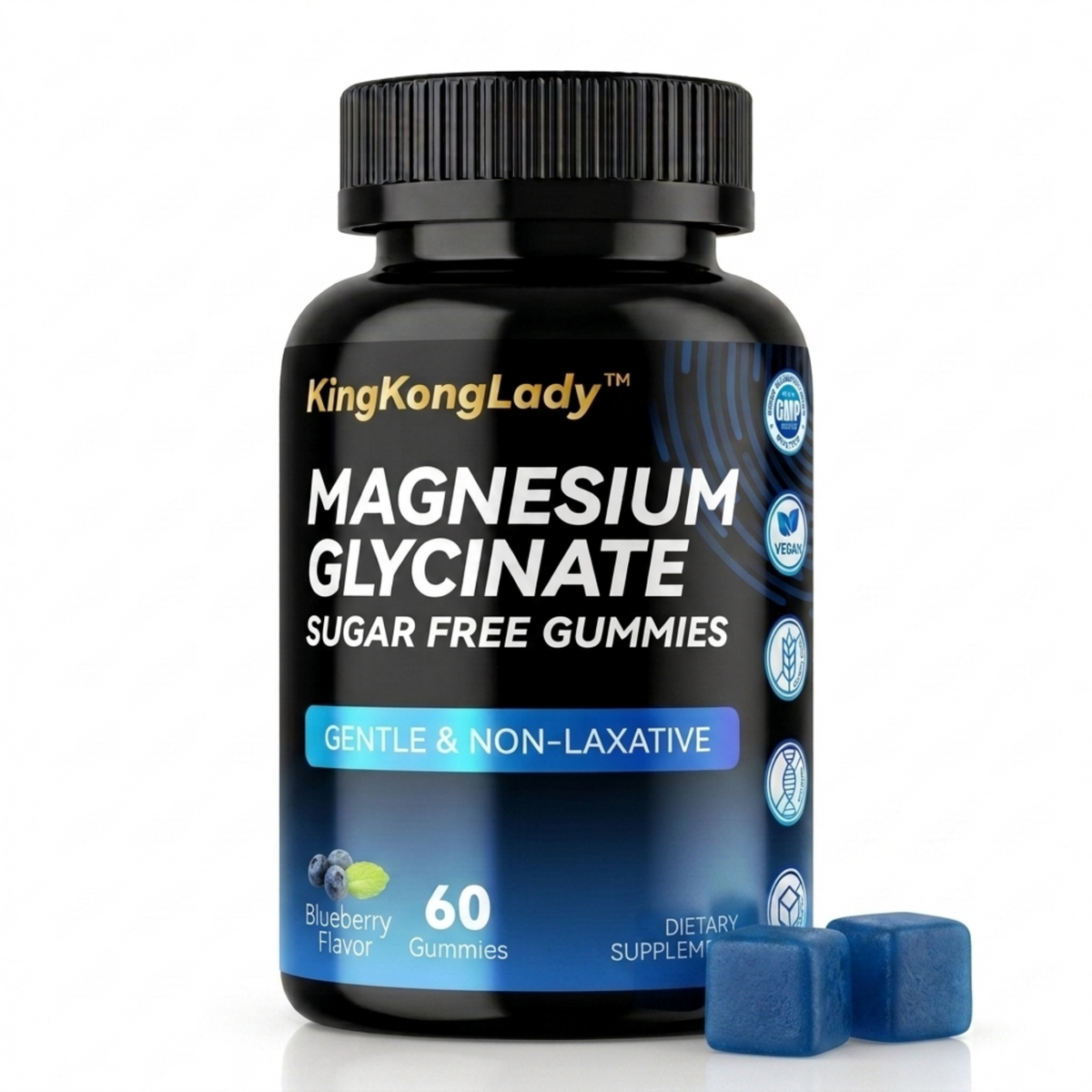 KingKongLady Magnesium Glycinate Sugar Free Gummies bottle